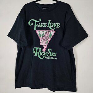 Homme Femme Fake Love Rich Sex Tiger Mens 3XL Black Graphic T Shirt